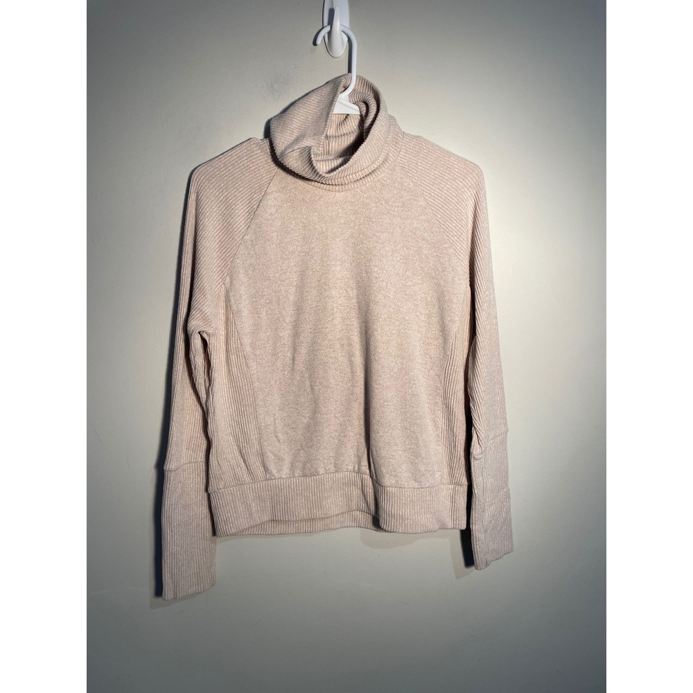Evereve Ivy Rib Mix Top In Cream Size Small Neutral Minimalist Casual Effortless